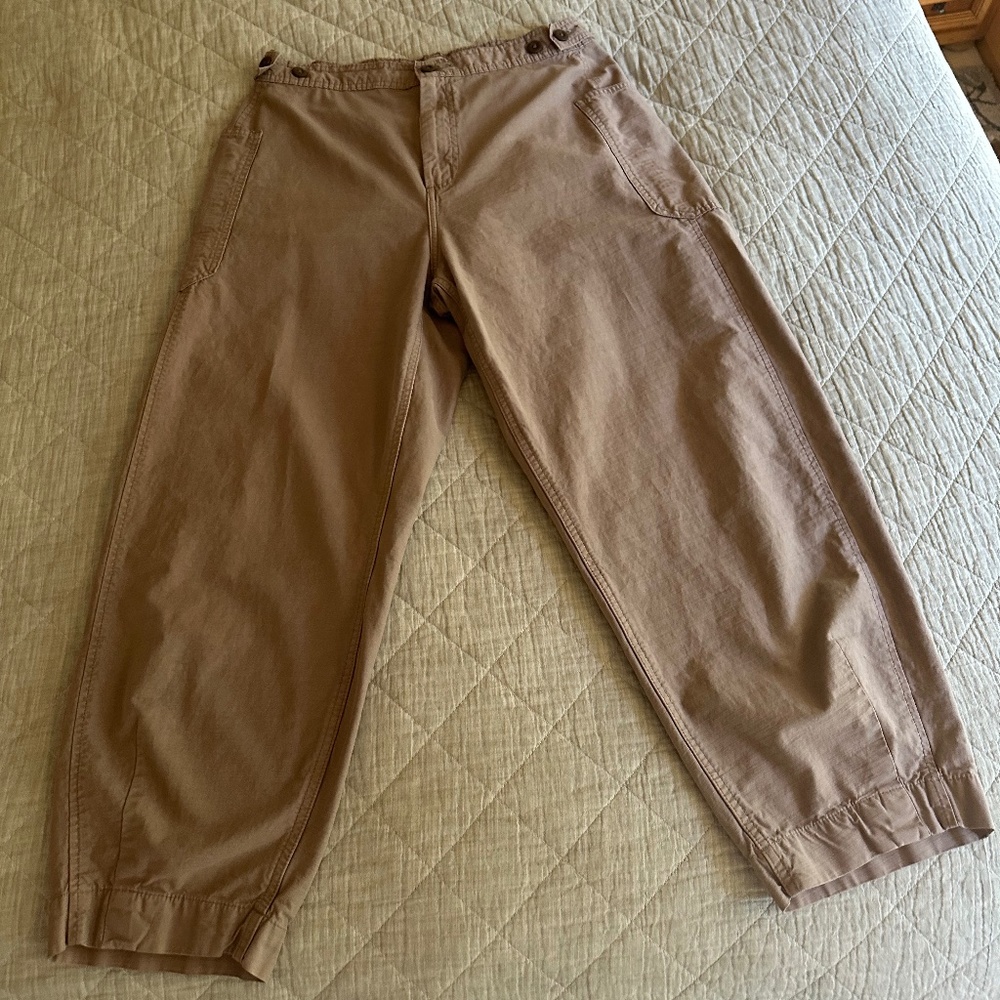 Everlane Barrel Leg Cropped Utility Pant - Taupe - Size 12